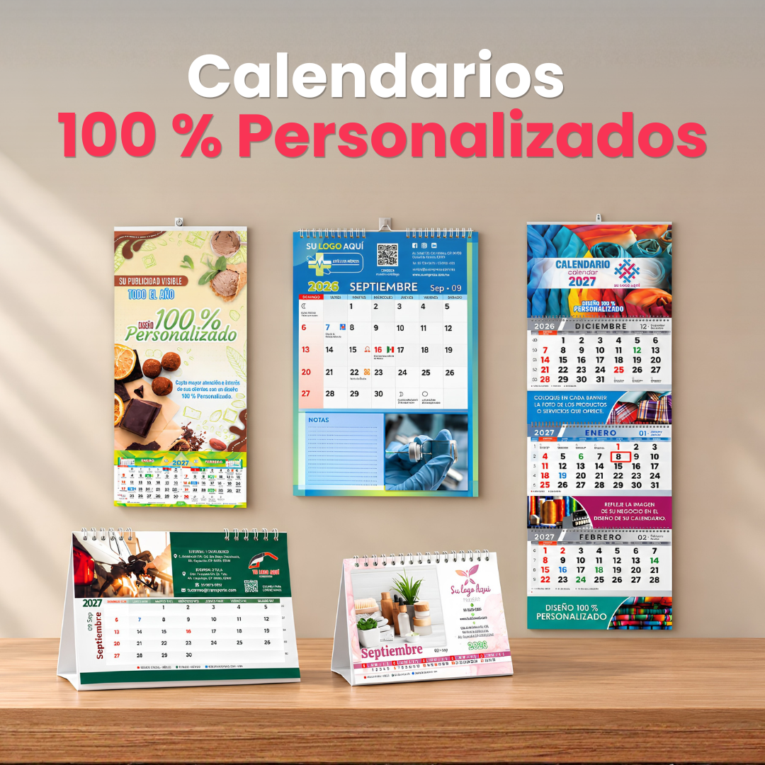 Calendarios 100% Personalizados